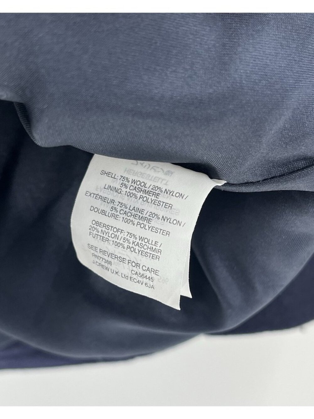J.CREW x NELLO GORI Women's Navy Wool Cashmere Gold Button Pea Coat 2 - Picture 4 of 6